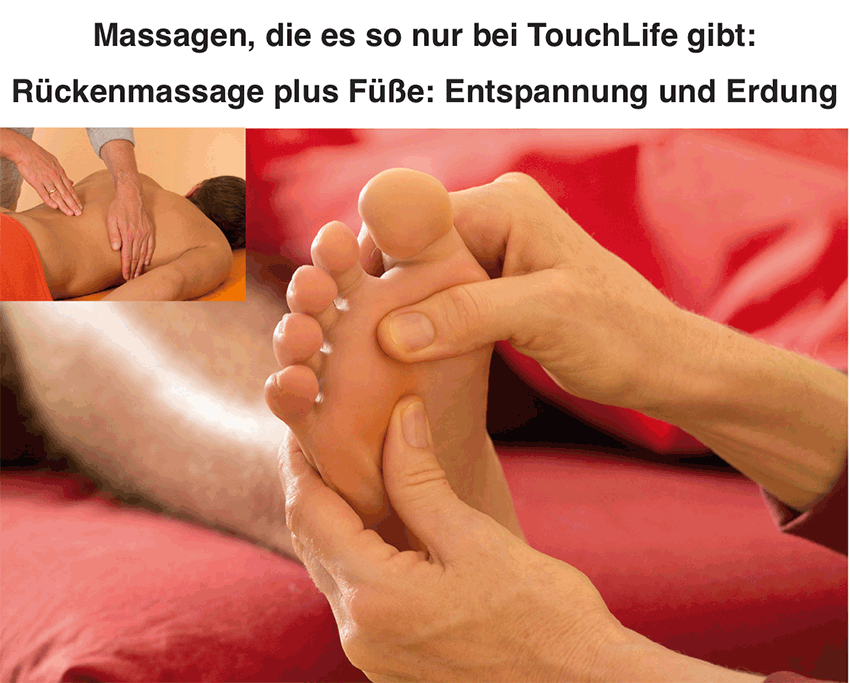 TouchLife Massage Behandlungsmuster Rücken und Füße
