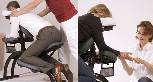 TouchLife Massage Praktiker behandeln Menschen im Massagestuhl