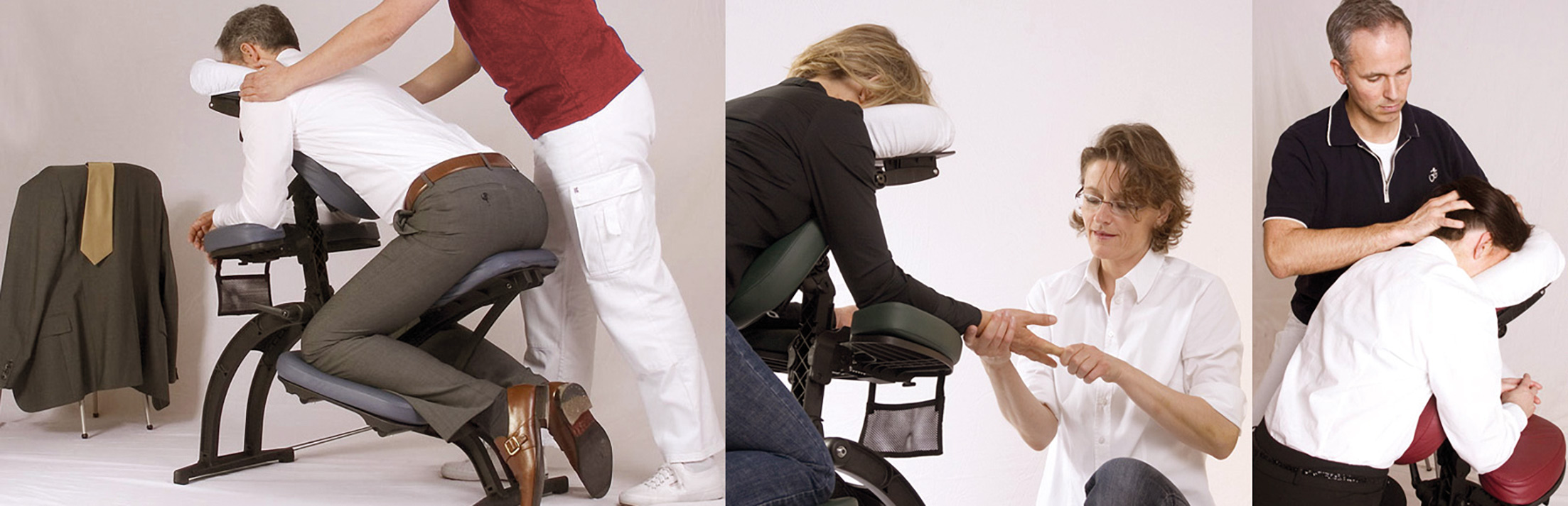 TouchLife Massage Praktiker behandeln Menschen im Massagestuhl