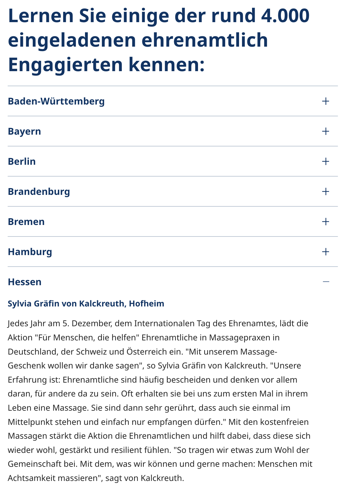 Auszug Website des Bundespräsidialamtes
