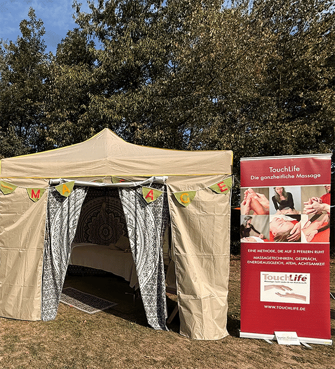 TouchLife Massagezelt für Festivals und Outdoor